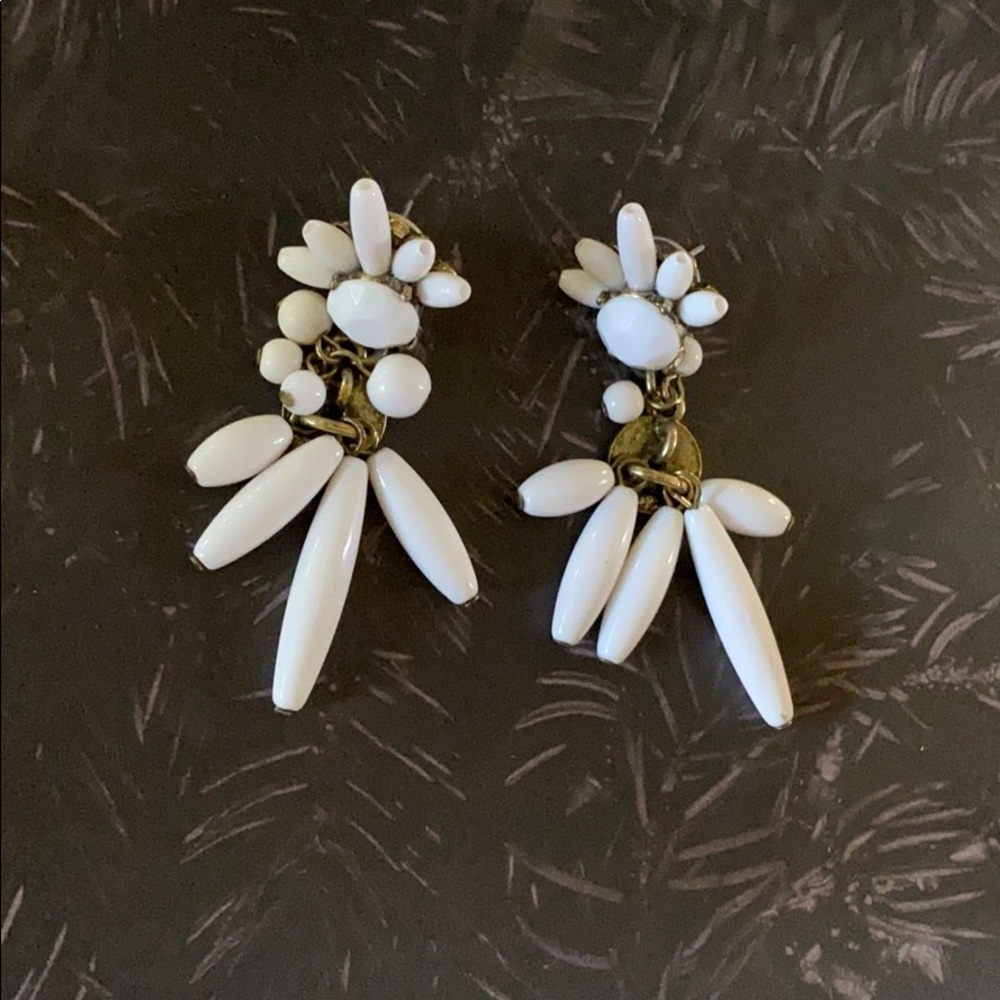 Earrings; White Gems; Beads; Dangle; Drop Earrings - Picture 1 of 5